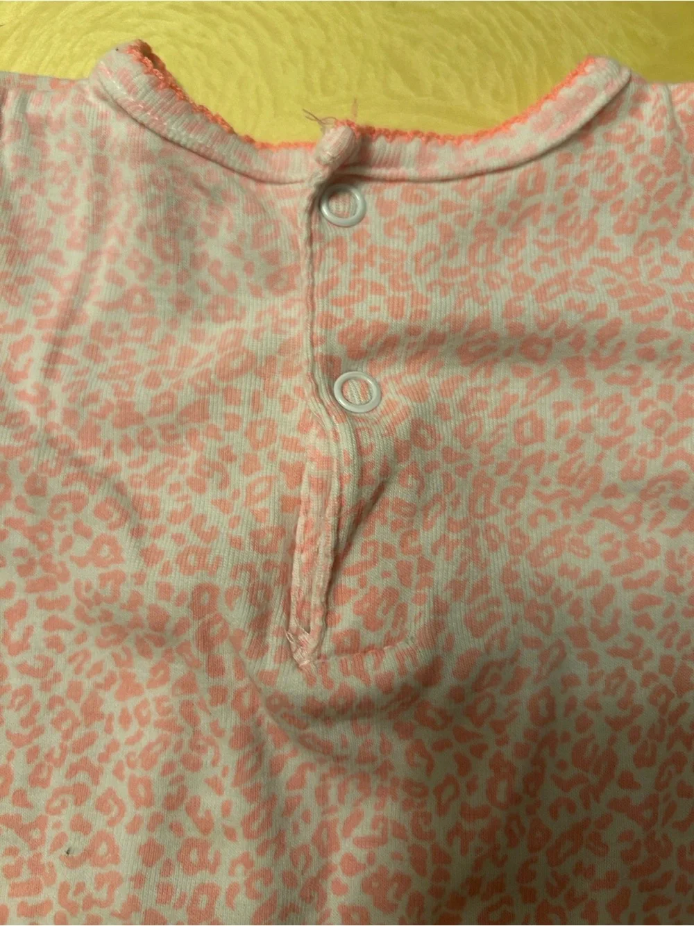 Carter's Pink Leopard-Print Onesie with Teal Bow